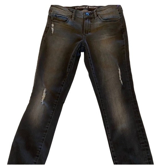 Articles of Society Women’ Sarah Tar wash black jeans Size 28 - Picture 2 of 8